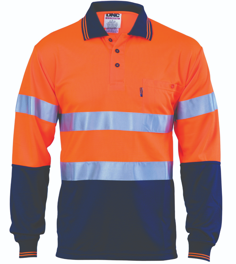 Hi Vis D/N Cool Breathe Polo Shirt With CSR R/Tape - LS | Hunters 1866