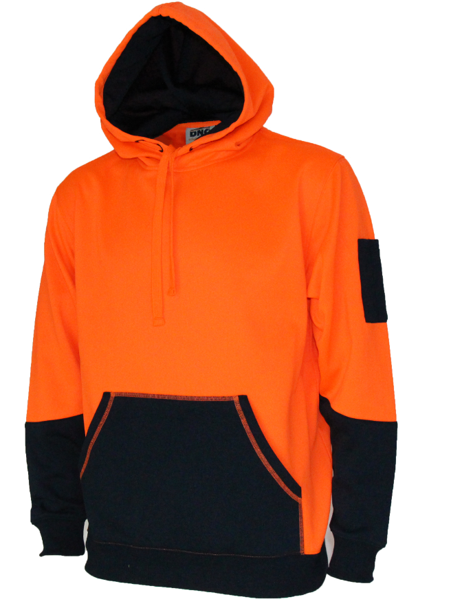 Dnc Workwear Hi-vis 2-tone Full Zip Super Fleecy Hoodie With Csr Reflective Tape - 3788