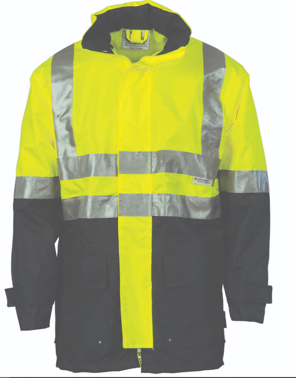 HiVis Two Tone Breathable Rain Jacket With Reflective Tape