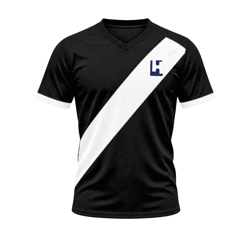 Custom football match jersey in Black / White