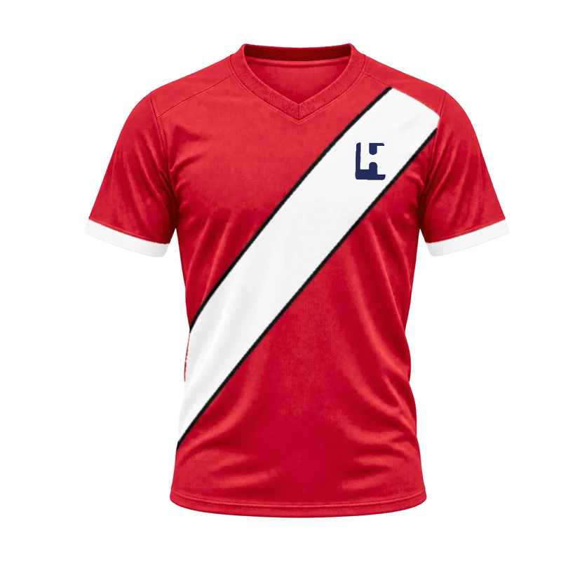 Custom football match jersey in Red / White