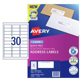 Avery Laser Address Labels 64 x 26.7mm