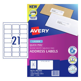 Avery Laser Address Labels 63.5 x 38.1mm