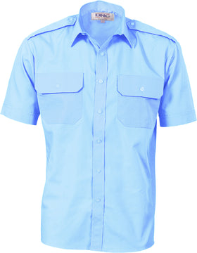 Epaulette Polyester/Cotton Short Sleeve Work Shirt