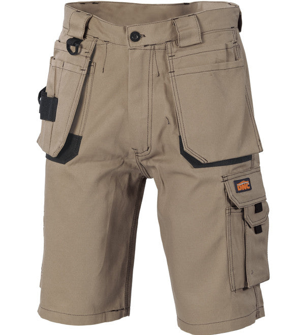 DNC Duratex Cotton Duck Weave Tradies Cargo Shorts - With Twin Holster Tool Pocket