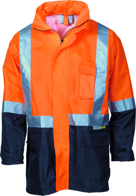 HiVis Two Tone Lightweight Rain Jacket With Reflective Tape