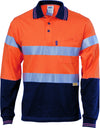 Hi Vis Cool-Breeze Cotton Long Sleeve Jersey Polo With 3m R/Tape