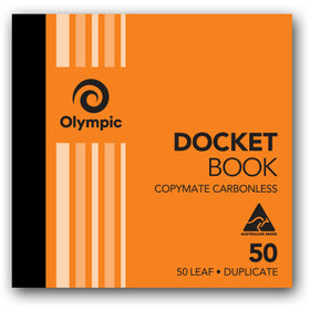 OLYMPIC 50 CARBONLESS BOOK DUPLICATE 120X125MM DOCKET 50 LEAF