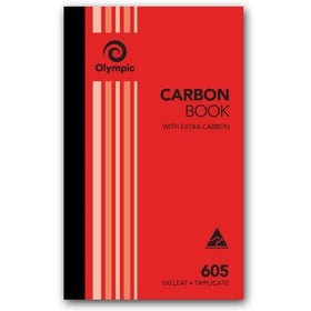 OLYMPIC 605 CARBON BOOK TRIPLICATE 200MMX125MM RECORD 100 LEAF