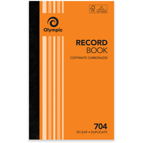 OLYMPIC 704 CARBONLESS BOOK DUPLICATE 200X125MM RECORD 50 LEAF