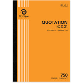 OLYMPIC 750 CARBONLESS BOOK DUPLICATE A4 297X210MM QUOTATION 50 LEAF
