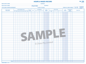 Hours & Wages Record Book - For Up To 20 Employees