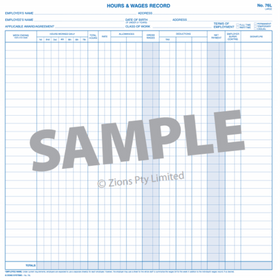 Hours & Wages Record Book - For Up To 25 Employees