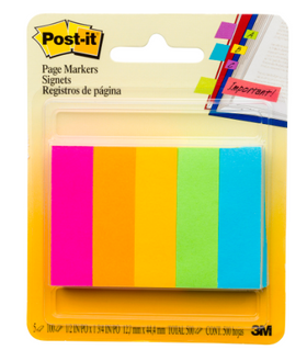 Post It 670-5AN Page Markers Neon Assorted  100 sheet pad