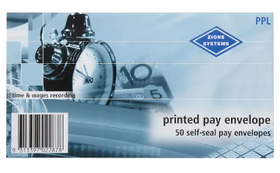 Printed Pay Envelope - 50 Self Seal Pay Envelopes