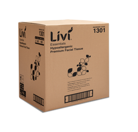 Livi Essentials Hypoallergenic Facial Tissues – 2 Ply, 100 Sheets, Box of 48