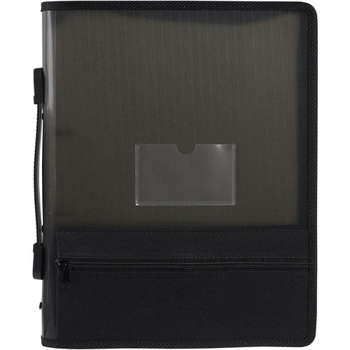 Marbig Zipper Binder With Extra Storage A4 2 O-Ring 25mm