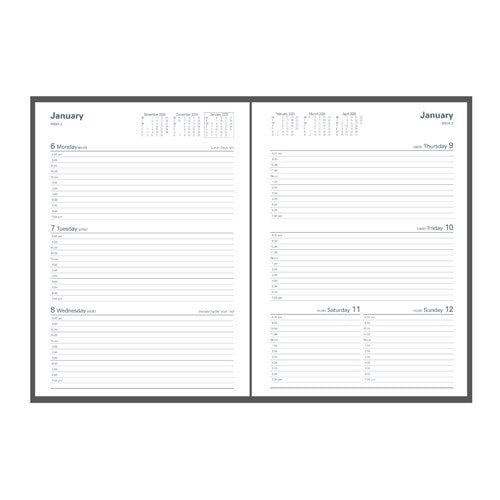 Collins Kingsgrove Diary A4 Week To View Black