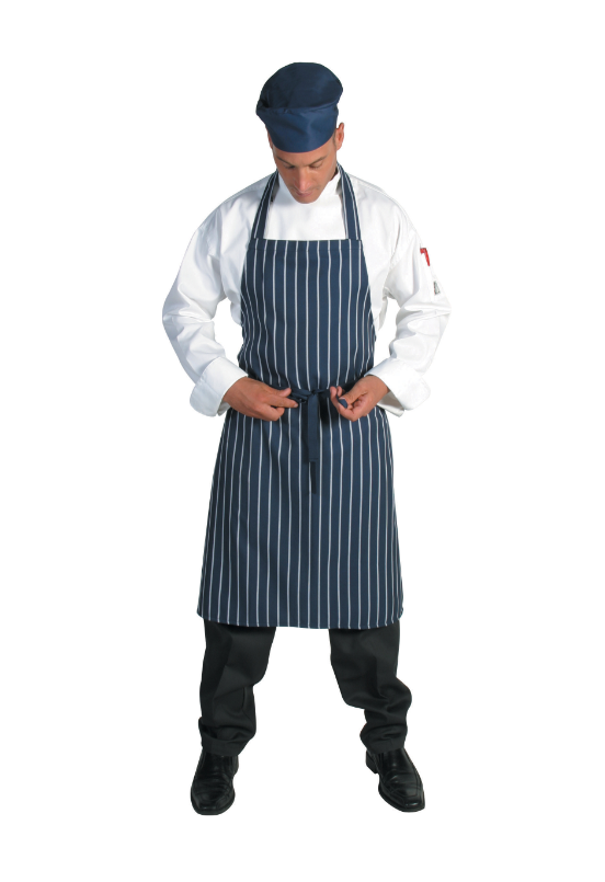 Pinstripe Full Bib Apron- No Pocket