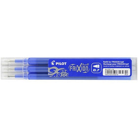 Pilot Frixion Ball 0.7mm Pen Refill Blue Pack of 3