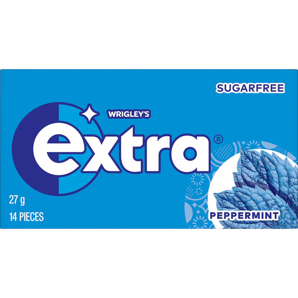 EXTRA Peppermint Sugarfree Chewing Gum – 14 Pieces (27g), Pack of 24