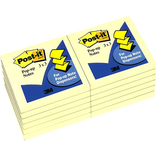 Post-it® R330-YW Pop Up Notes 76x76mm Refill Yellow Pad Pack of 12