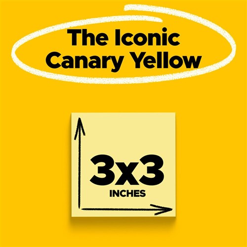 Post-It 654R-5SSCY Super Sticky Notes Recycled 76mm x 76mm Yellow Pack Of 5