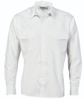 Epaulette Polyester/Cotton Long Sleeve Work Shirt