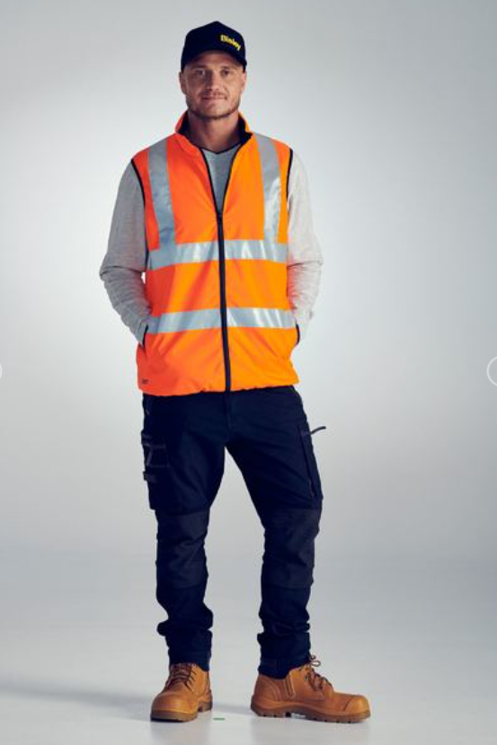 Taped Hi Vis Reversible Puffer Vest
