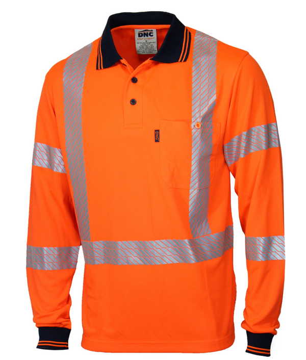 Hi Vis Segmented Tape X Back Polo