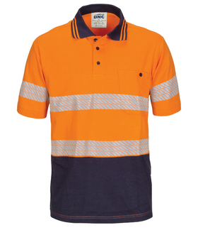 HIVIS Segment Taped Short Sleeve Cotton Jersey Polo