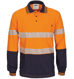 HIVIS Segment Tape Long Sleeve Cotton Jersey Polo