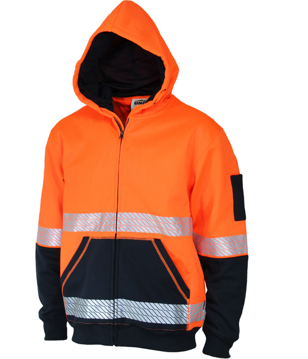 Hi Vis Segmented Tape Full Zip Hoodie