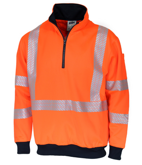 Hi Vis Segmented Tape X Back 1/2 Zip Jumper