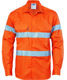 Hi Vis D/N Drill Shirt With CSR R/Tape - LS