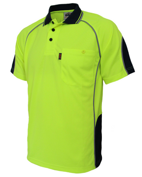 Hi Vis Semicircle Piping Polo - S/S