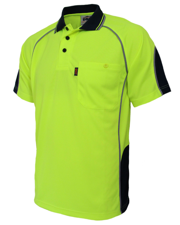 Hi Vis Semicircle Piping Polo - S/S