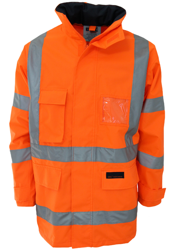 Hi Vis 'H' Pattern Breathable Rain Jacket Bio Motion Tape