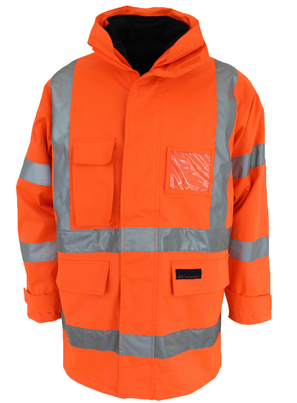 Hi Vis 'H' Pattern '6 in 1' Breathable Rain Jacket Bio Motion Tape