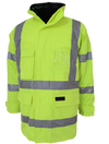 Hi Vis 'H' Pattern '6 in 1' Breathable Rain Jacket Bio Motion Tape