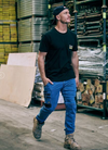 Flex and Move Stretch Denim Cargo Cuffed Pants