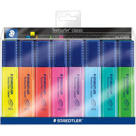 Staedtler 364 Textsurfer Classic Highlighter Chisel Assorted Wallet of 8