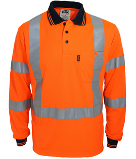Hi Vis 'X' Back and Bio Motion D/N Polo - LS