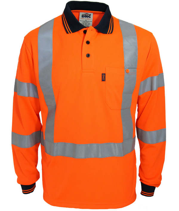 Hi Vis 'X' Back and Bio Motion D/N Polo - LS