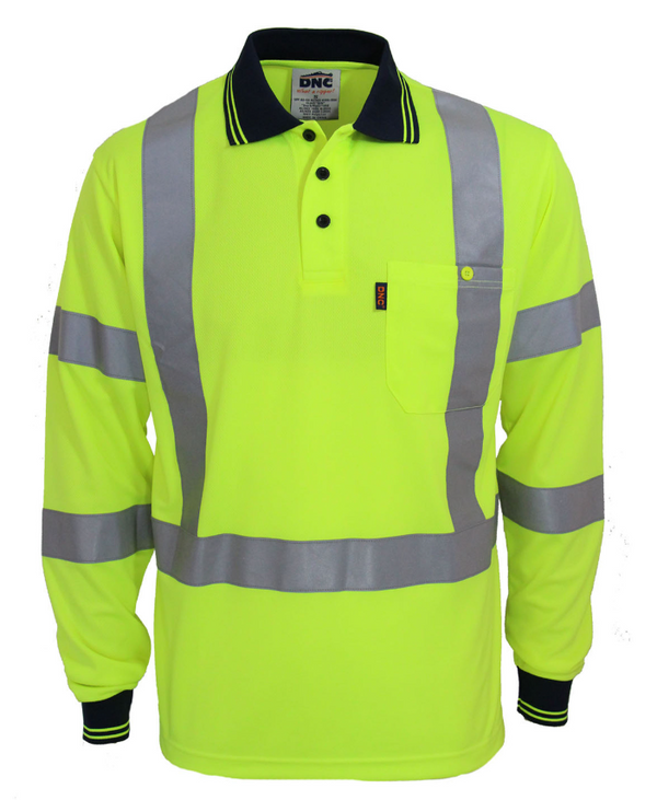 Hi Vis 'X' Back and Bio Motion D/N Polo - LS