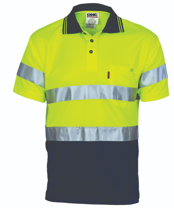 Hi Vis D/N Cool Breathe Polo Shirt With CSR R/Tape - SS