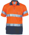 Hi Vis D/N Cool Breathe Polo Shirt With CSR R/Tape - SS