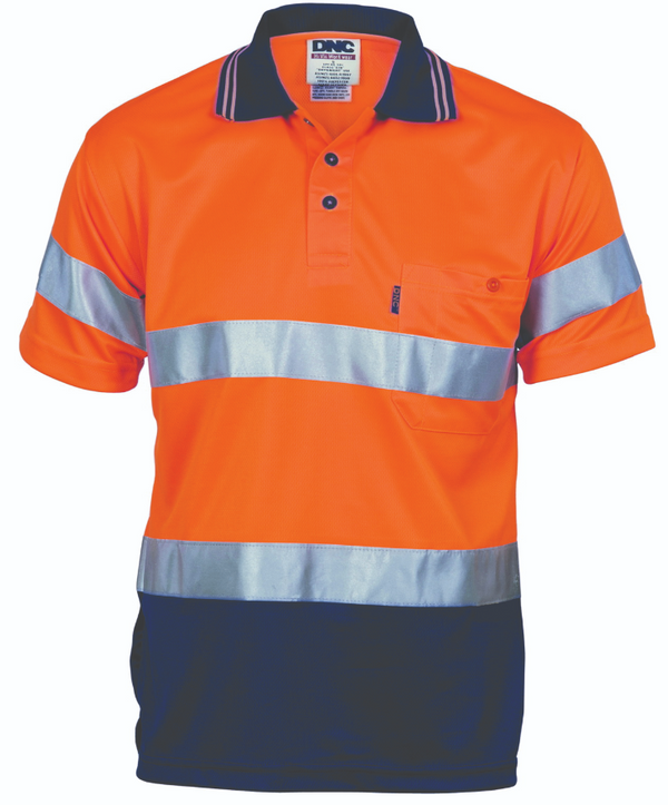 Hi Vis D/N Cool Breathe Polo Shirt With CSR R/Tape - SS