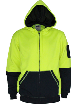 Hi Vis 2 Tone Full Zip Super Fleecy Hoodie