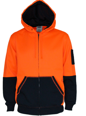 Hi Vis 2 Tone Full Zip Super Fleecy Hoodie